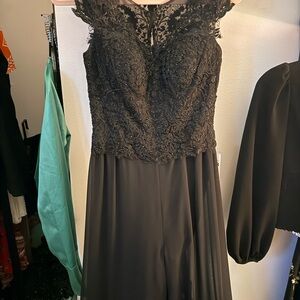 Alyce Paris Black Lace Jumpsuit